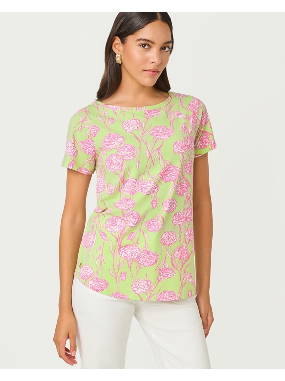 Lilly Pulitzer Key West Short Sleeve Top Tee "Pistachio Macaron" NWT